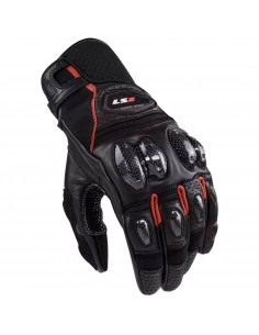 Guantes LS2 Spark 2 Cuero | Negro-rojo