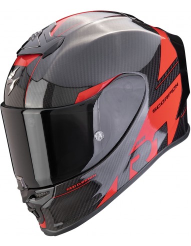 Casco Scorpion Exo-R1 Evo Carbon Air Rally | Negro y rojo