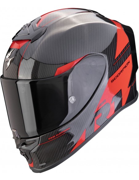 Casco Scorpion Exo-R1 Evo Carbon Air Rally | Negro y rojo