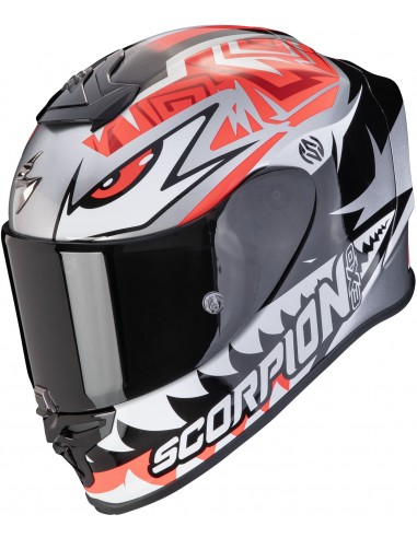 Casco Scorpion Exo-R1 Evo Air Zaccone | Plata-negro-rojo