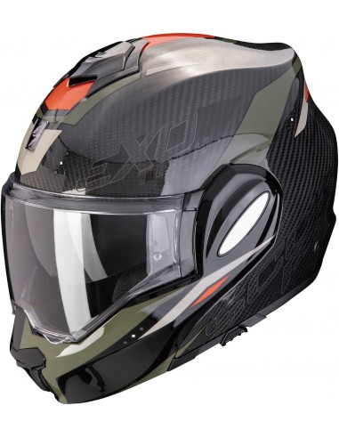 Casco Scorpion Exo-Tech Evo Carbon Rover | Negro y rojo