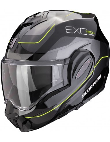 Casco Scorpion Exo-Tech Evo Pro Commuta | Negro-plata-amarillo