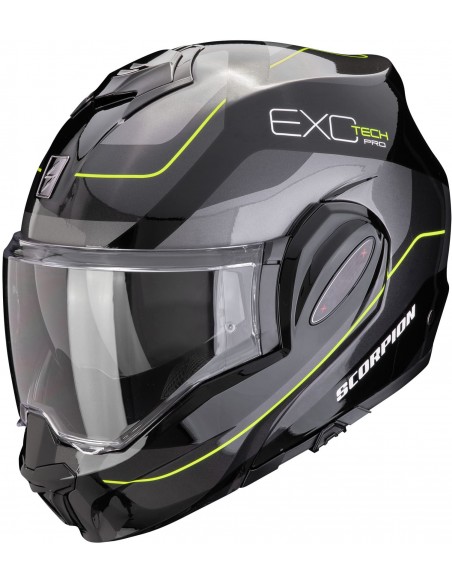 Casco Scorpion Exo-Tech Evo Pro Commuta | Negro-plata-amarillo