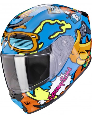 Casco Scorpion EXO-JNR Air Fun | Azul y naranja
