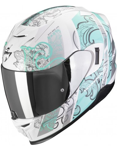 Casco Scorpion Exo-520 Evo Air Fasta | Blanco y azul claro