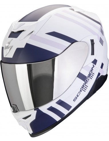 Casco Scorpion Exo-520 Evo Air Banshee Mujer | Mate-Blanco-azul-púrpura