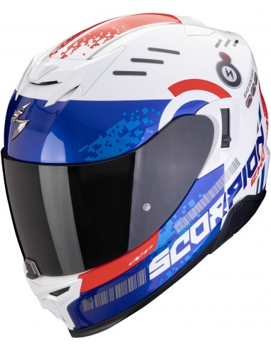 Casco Scorpion Exo-520 Evo Air Titan | Blanco-azul-rojo