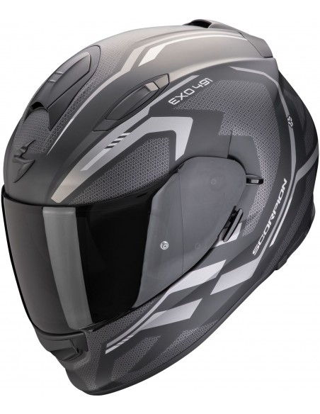 Casco Scorpion Exo-491 Kripta | Mate-Negro y plata