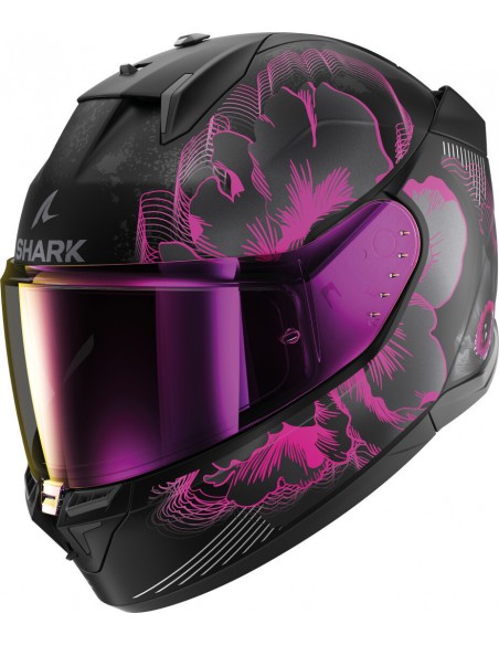 Casco Shark D-Skwal 3 Mayfer Mate Mujer | Negro-violeta-antracita