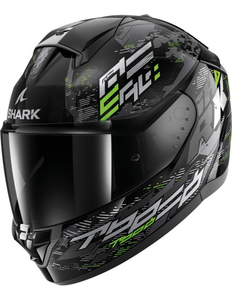 Casco Shark Ridill 2 Molokai | Negro-plata-verde