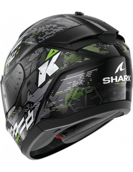 Casco Shark Ridill 2 Molokai | Negro-plata-verde