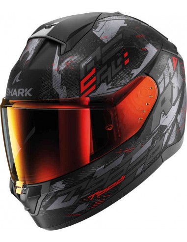 Casco Shark Ridill 2 Molokai Mate | Negro-antracita-rojo
