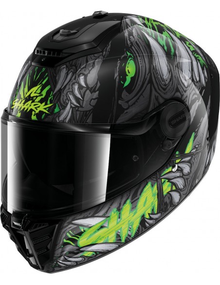 Casco Shark Spartan RS Shaytan | Negro-verde-antracita