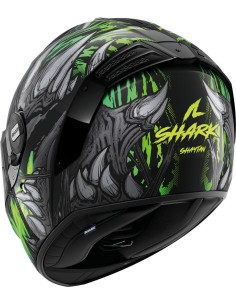 Casco Shark Spartan RS Shaytan | Negro-verde-antracita 2
