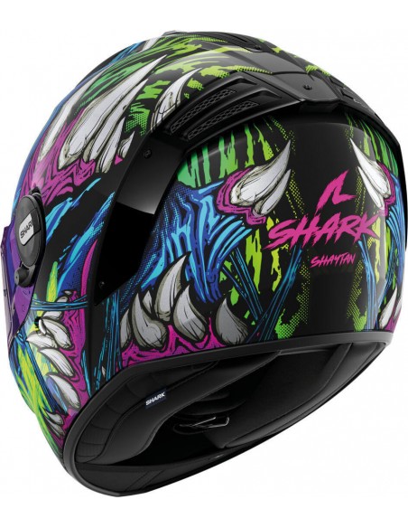 Casco Shark Spartan RS Shaytan | Negro-verde-violeta