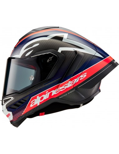 Casco Alpinestars Supertech R10 Team | Carbono-rojo fluor-azul oscuro