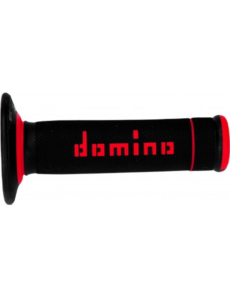 Puños Domino Off Road A020 Cerrado Negro y rojo