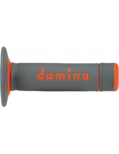 Puños Domino Off Road A020 Cerrado Gris y naranja