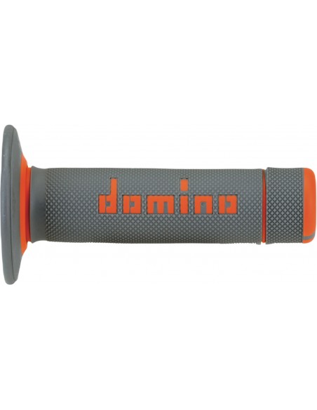 Puños Domino Off Road A020 Cerrado Gris y naranja