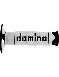 Puños Domino DSH Off Road A260 Cerrado Blanco y negro