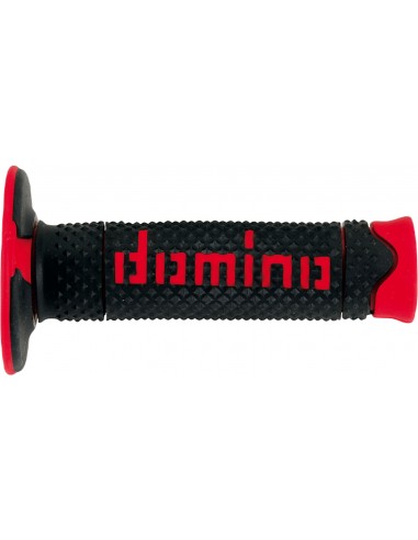 Puños Domino DSH Off Road A260 Cerrado Negro y rojo