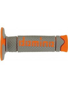 Puños Domino DSH Off Road A260 Cerrado Gris y naranja