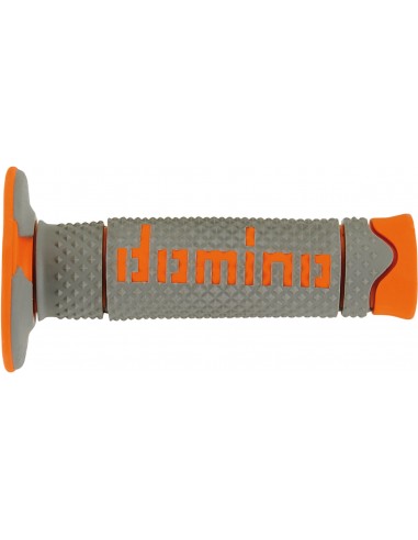 Puños Domino DSH Off Road A260 Cerrado Gris y naranja