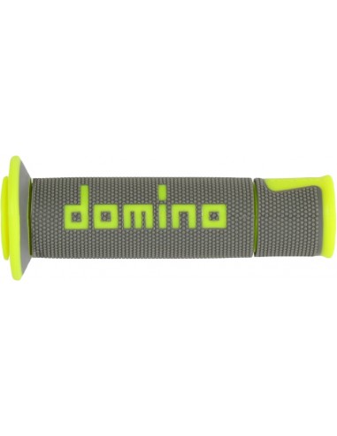 Puños Domino On Road A450 Abierto Gris y amarillo fluor