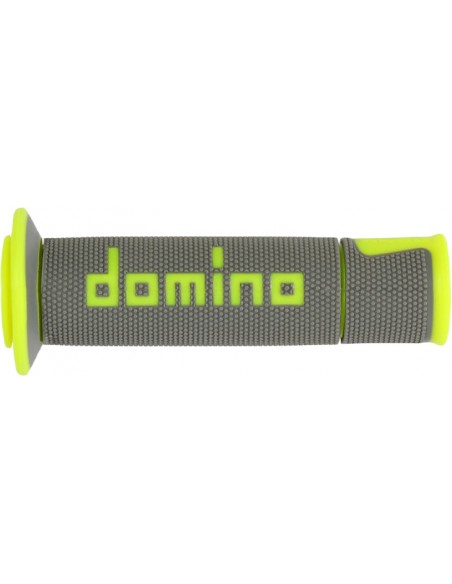 Puños Domino On Road A450 Abierto Gris y amarillo fluor
