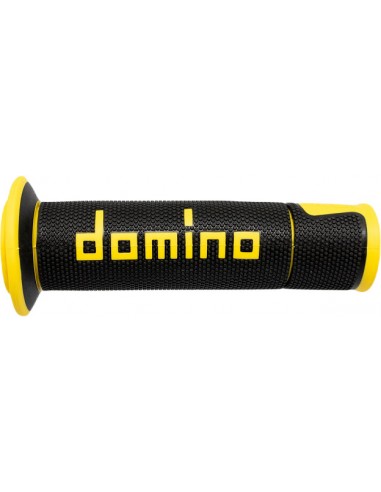 Puños Domino On Road A450 Racing Abiertos Negro y amarillo