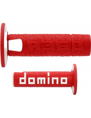 Puños Domino Off Road RPS A360 Cerrado Rojo y blanco