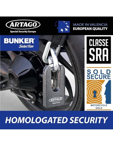 Cadena y Candado Antirrobo Artago Bunker Selection 69T