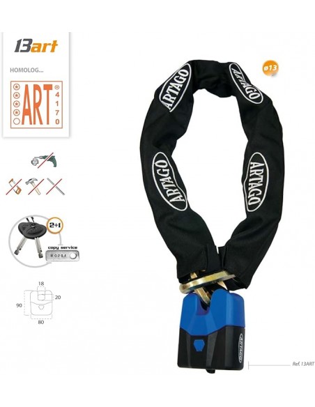 Cadena y Candado Antirrobo Artago 13ART120