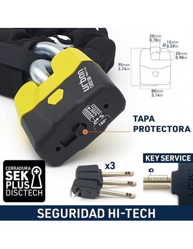Cadena y Candado Antirrobo Urban U8K