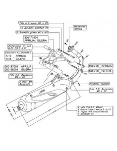 Escapamento Leovince Sito para Aprilia SR 50 R com motor... 2