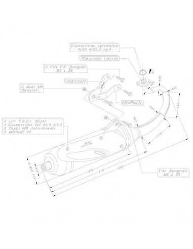 Escapamento Leovince Sito para Yamaha Aerox 50...